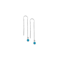 Earring Thread with Turquoise Stone in Silver