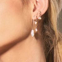 Milly Double Pearl Earring - Gold, Silver >>