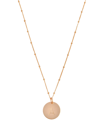 The Aria Large - Disc Necklace on Bead Chain 18"