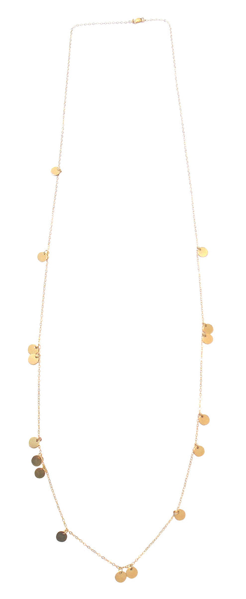 The Neva - Long Mini Disc Necklace Gold, Silver, Rose | Misuzi