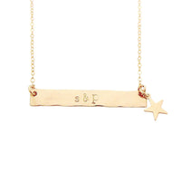 The Romy I.D. Bar Necklace with Star or Heart Gold