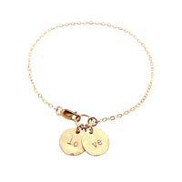 Saskia Bracelet- Double Mini Initial Bracelet - Gold, Silver, Rose Gold >>