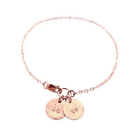 The Saskia Bracelet Double Mini Initial Rose Gold Bracelet