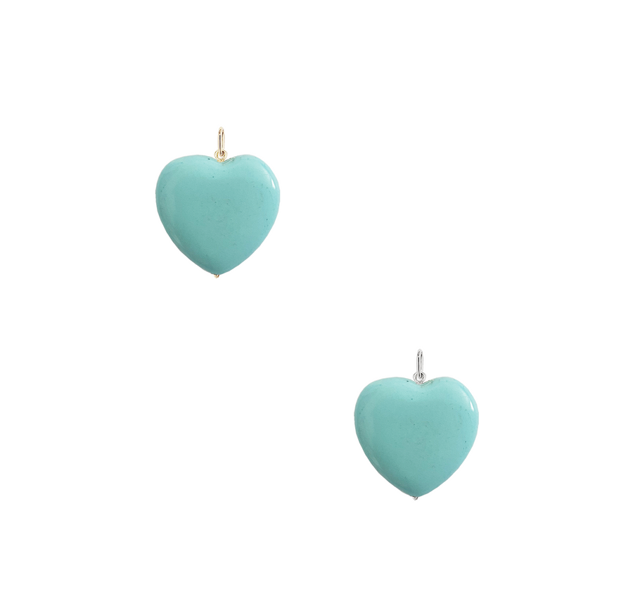 Turquoise Large Heart Charm - Gold,Silver, Rose Gold >>>