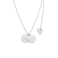 Willow - Double Disc Name Necklace - Gold, Silver, Rose Gold >>