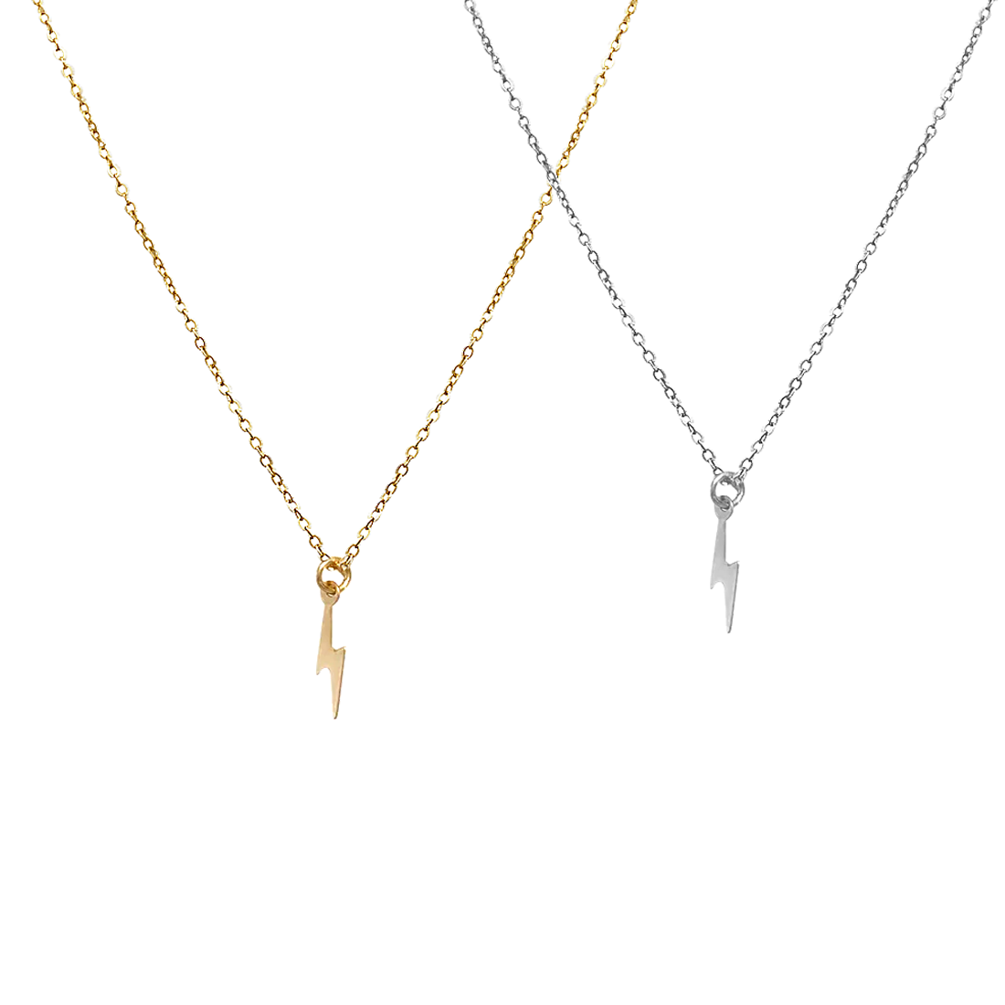 Zoey- Mini Lightening Bolt Necklace - Gold, Silver >>