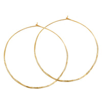 Hammered Hoop Large Earrings in Gold 