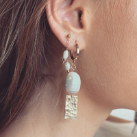 Triple Pearl drop earring - Gold, Silver >>