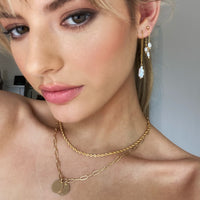 Triple Pearl drop earring - Gold, Silver >>