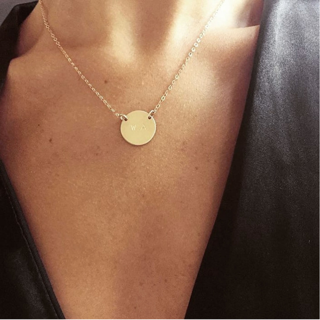 The Keri - Double Chain Disc Necklace - Gold,Silver,Rose | Misuzi
