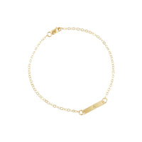 Maya - Mini Bar Initial Bracelet - Gold, Silver, Rose Gold >>
