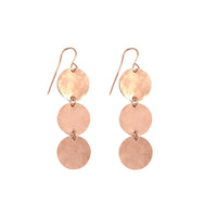 Triple Classic Earring Hammered in Rose Gold